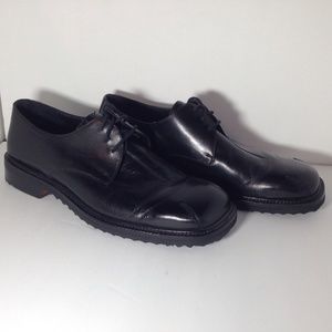 Paolo De Marco Black Leather Men's Shoes Size 9.5M